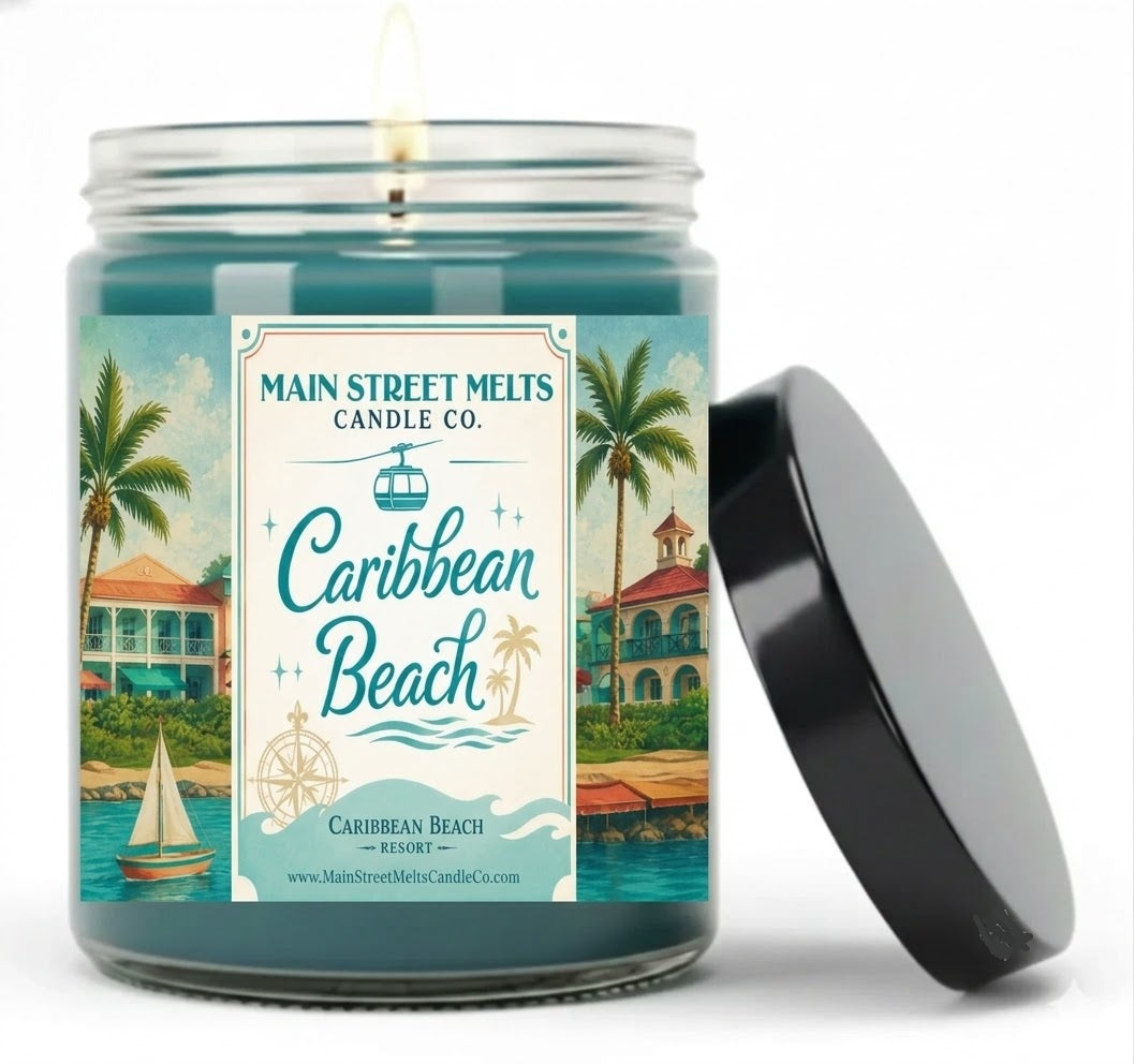 Caribbean Beach | Disney Inspired Scented Soy Candle - Resort Lobby Coconut Fragrance