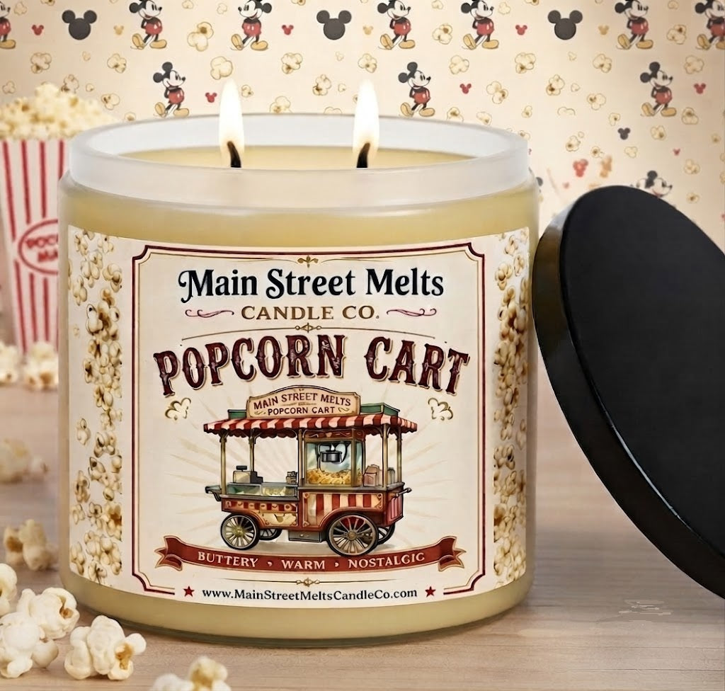 Popcorn Cart | Disney Inspired Scented Soy Candle - Theme Park Fragrance