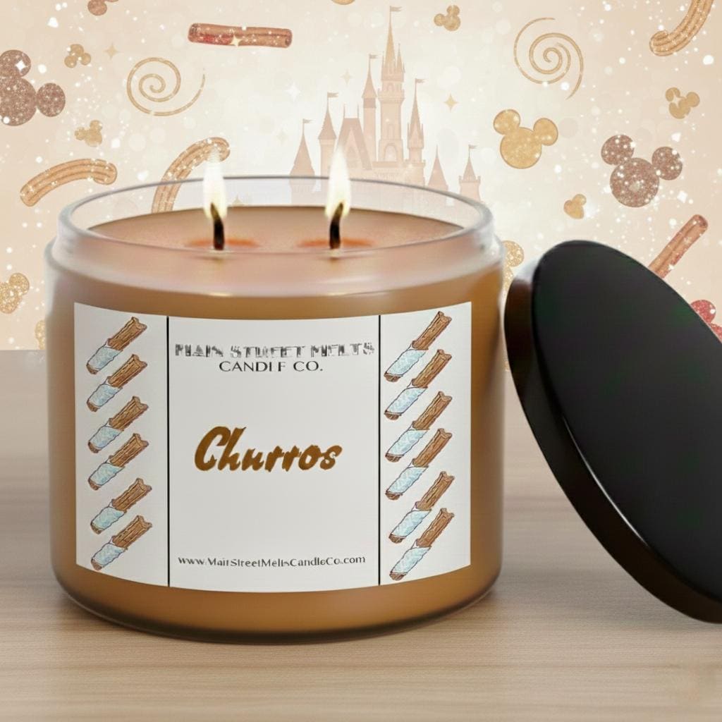 Churros | Disney Inspired Scented Soy Candle - Theme Park Cinnamon Sugar Fragrance