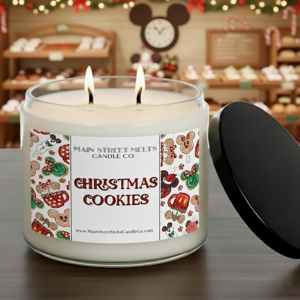 Christmas Cookies | Disney Inspired Scented Soy Candle - Almond Holiday Dessert Fragrance