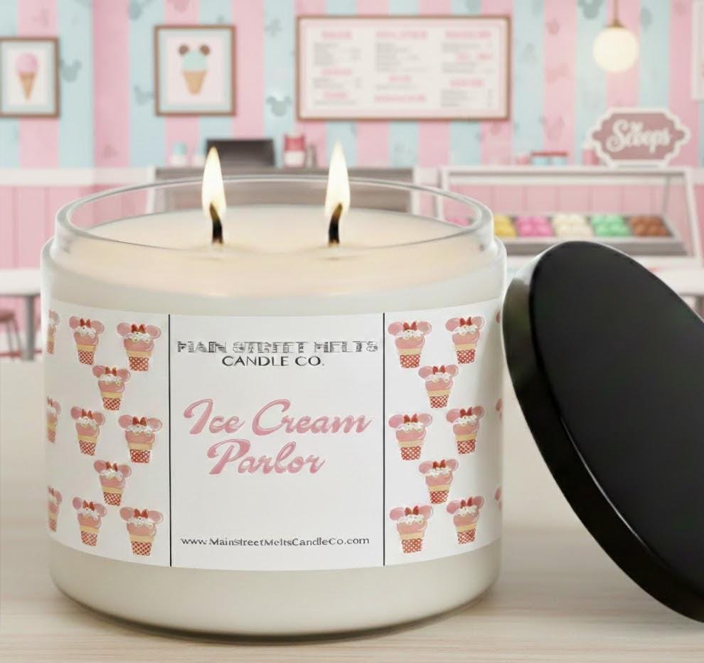Ice Cream Parlor | Disney Inspired Scented Soy Candle - Magic Kingdom Fragrance