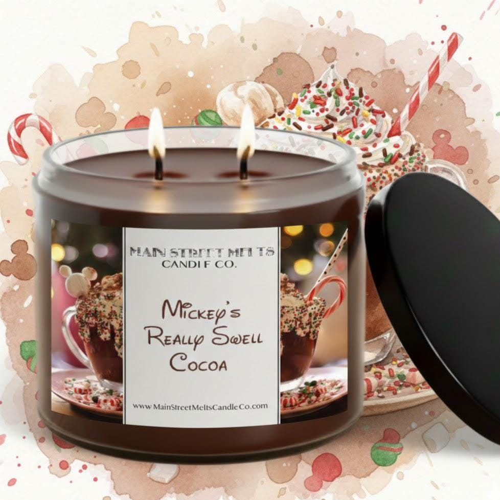 Mickey's Really Swell Cocoa | Disney Inspired Scented Soy Candle - Hot Chocolate Fragrance