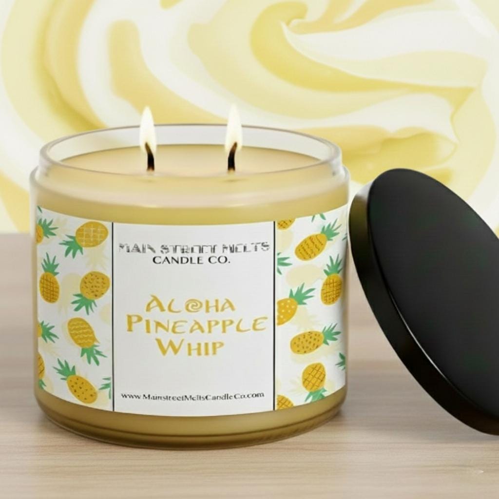Aloha Pineapple Whip | Disney Inspired Scented Soy Candle - Dole Swirl Fragrance