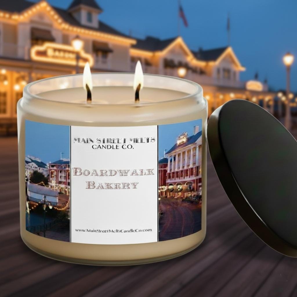 Boardwalk Bakery | Disney Inspired Scented Soy Candle - Cinnamon Bun Fragrance