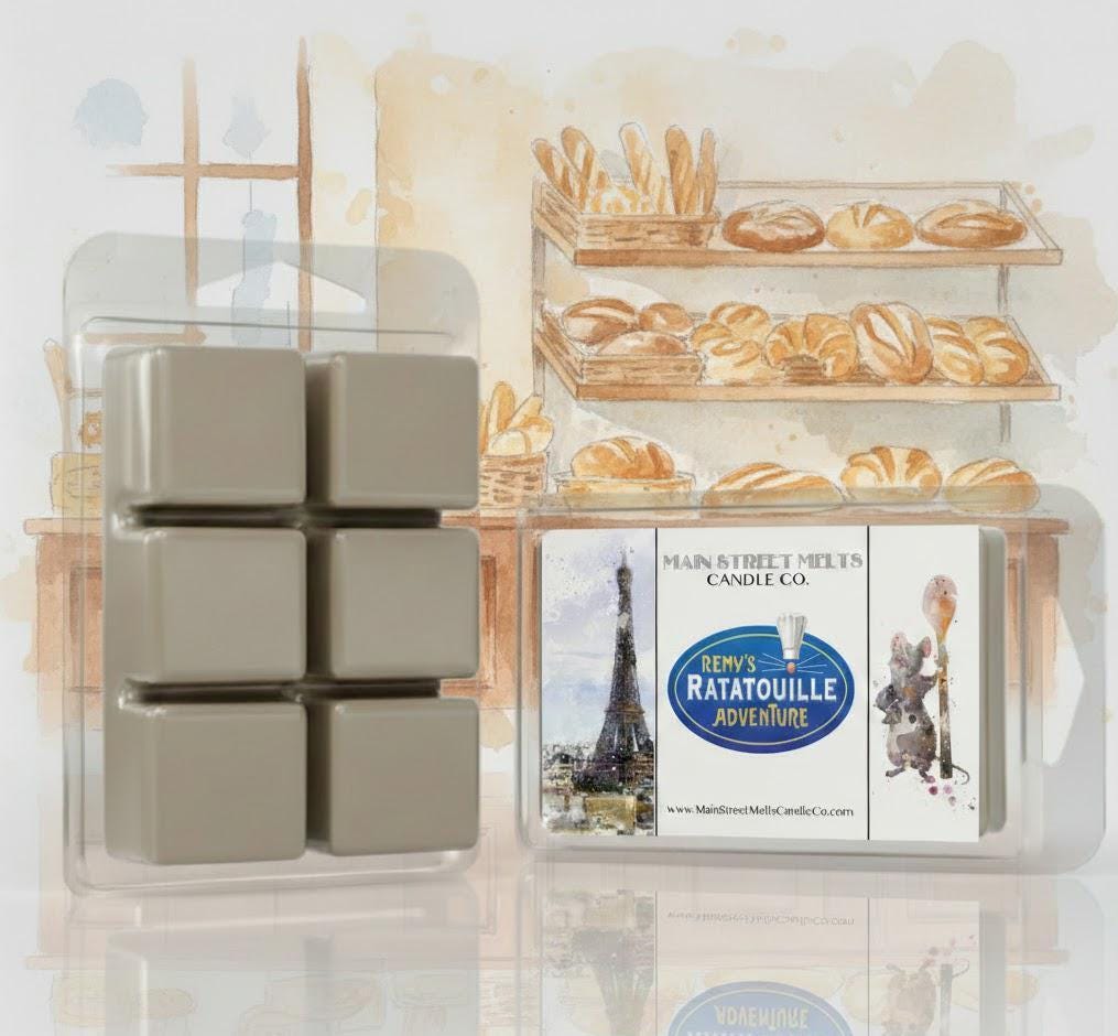 Remy's Ratatouille Adventure | Disney Inspired Wax Melt - Baked Bread Scented Soy Candle Tart