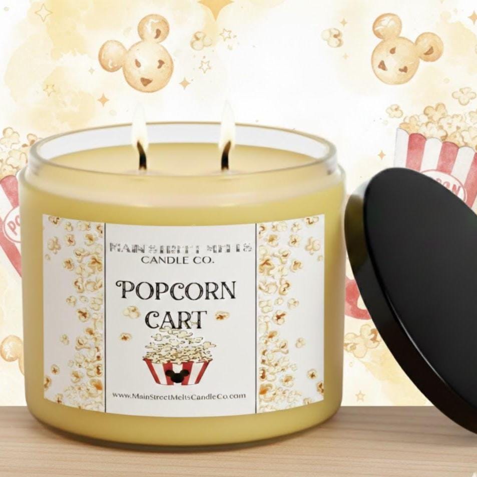 Popcorn Cart | Disney Inspired Scented Soy Candle - Theme Park Fragrance