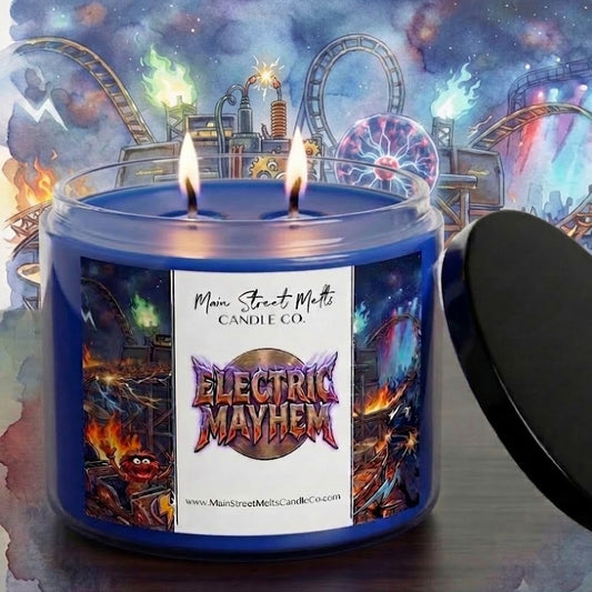 Electric Mayhem | Disney Inspired Scented Soy Candle - Rockin' Rollercoaster Fragrance