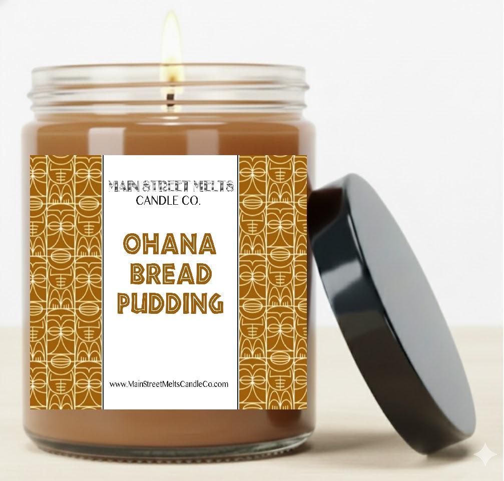 Ohana Bread Pudding | Disney Inspired Scented Soy Candle - Polynesian Dessert Fragrance