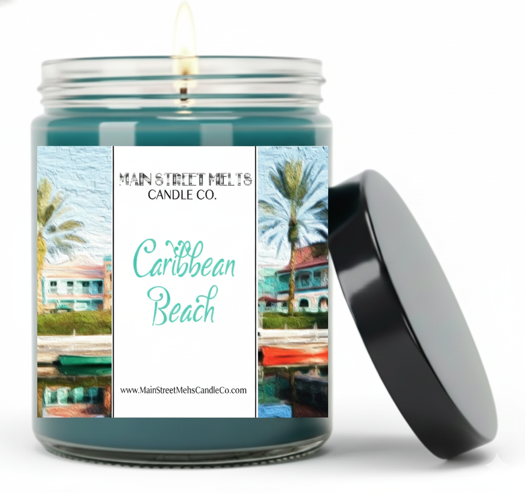 Caribbean Beach | Disney Inspired Scented Soy Candle - Resort Lobby Coconut Fragrance