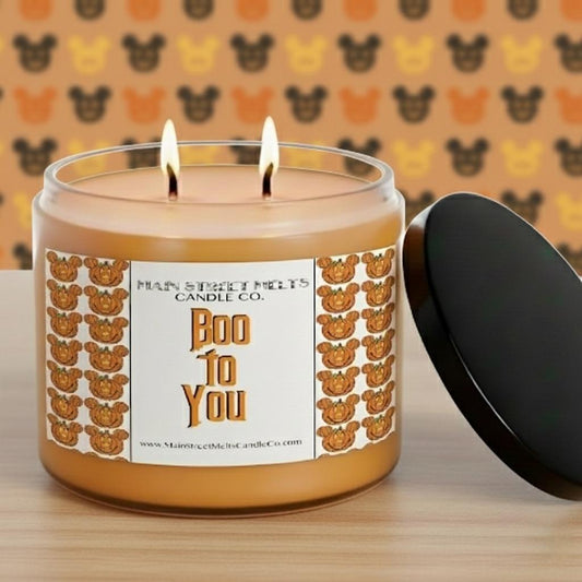 Boo To You | Disney Inspired Scented Soy Candle - Pumpkin Vanilla Marshmallow Fragrance