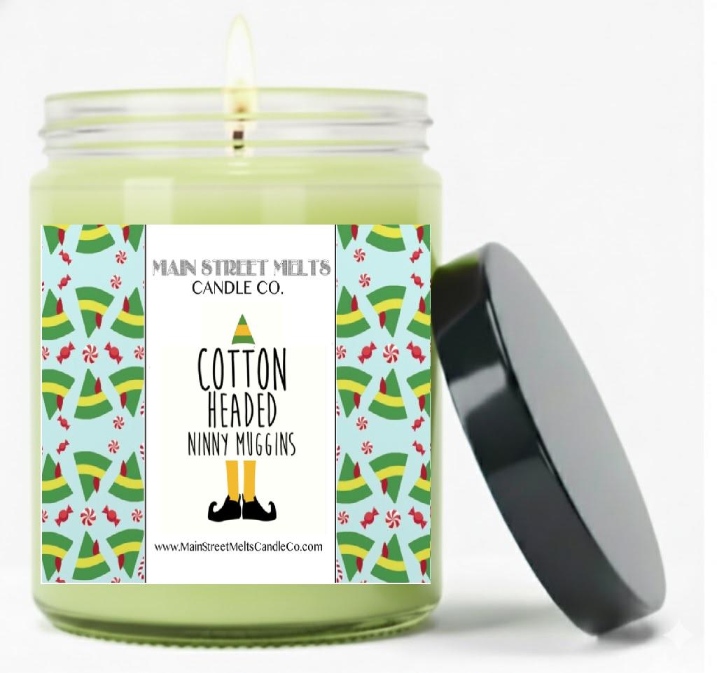 Cotton Headed Ninny Muggins | Elf Inspired Scented Soy Candle - Peppermint Cocoa Fragrance