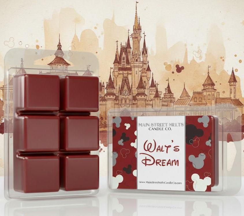 Walt's Dream | Disney Inspired Wax Melt - Cherry Tobacco Scented Soy Candle Tart
