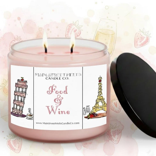 Food & Wine | Disney Inspired Scented Soy Candle - Festival Strawberry Champagne Fragrance