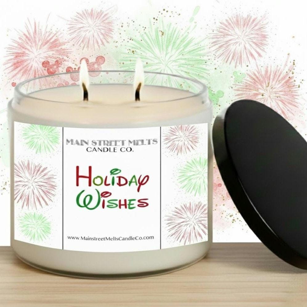 Holiday Wishes | Disney Inspired Scented Soy Candle - Theme Park Christmas Fragrance