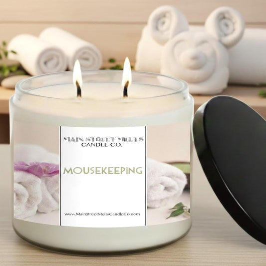 Mousekeeping | Disney Inspired Scented Soy Candle - Clean Linen Fragrance