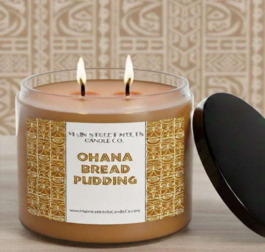 Ohana Bread Pudding | Disney Inspired Scented Soy Candle - Polynesian Dessert Fragrance
